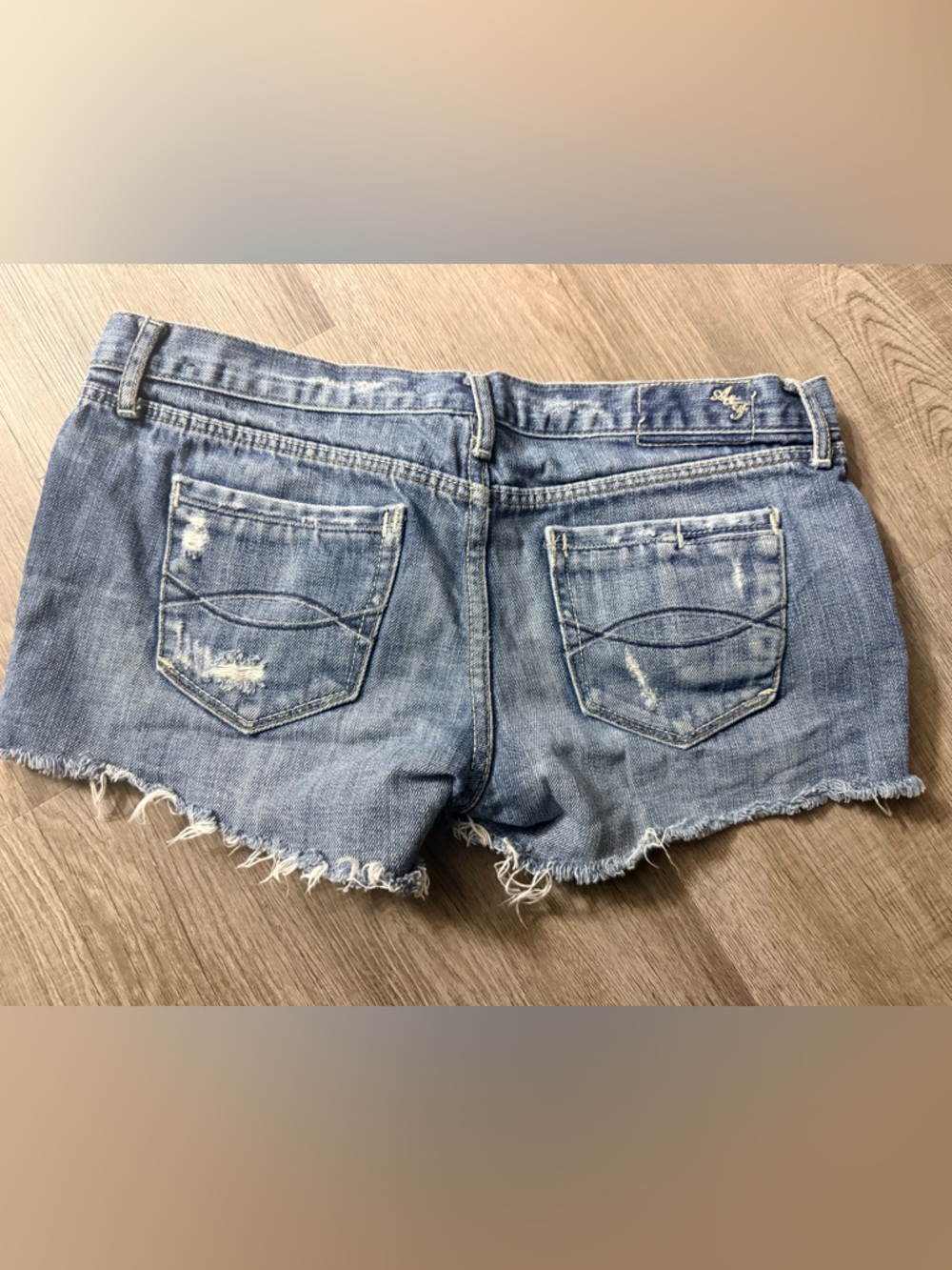 Abercrombie & Fitch Distressed Denim Blue Cutoff Shorts - Picture 2 of 3